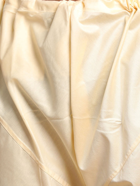 Men's Pink And Gold Silk Blend Sherwani Set With Cream Colour Dupatta